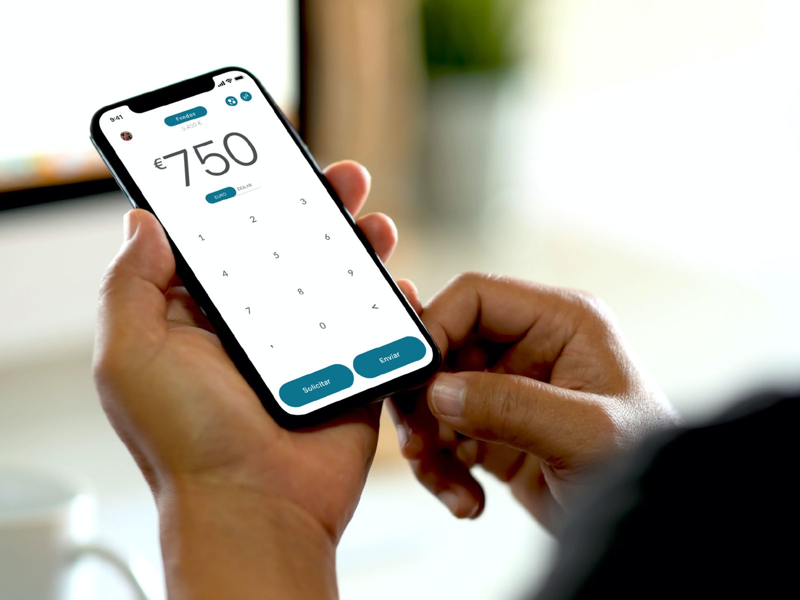 Shasta app amount screen held in hand